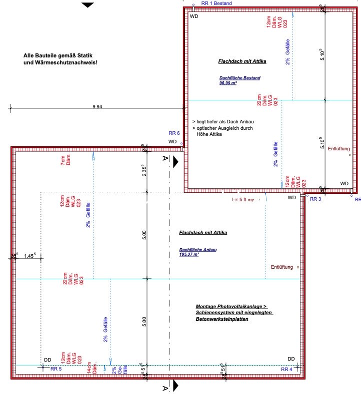 Projekt zum Erweiterungsbau von 80 auf 145 qm WF