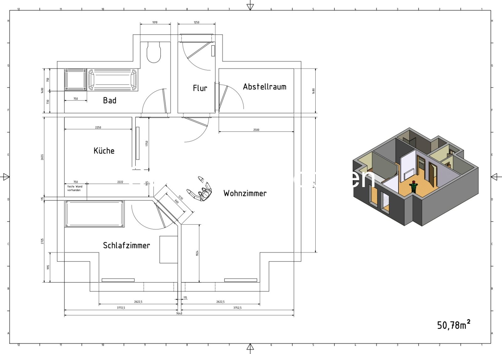 Grundriss 2 ZKB Wernshausen